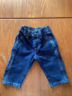 Wrangler Dark Wash Carpenter Jeans for Baby Boys Size 6-9 Months NWOT!